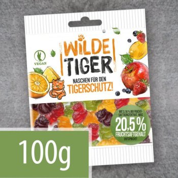12er Packung Wilde Tiger, 100g (vegan)